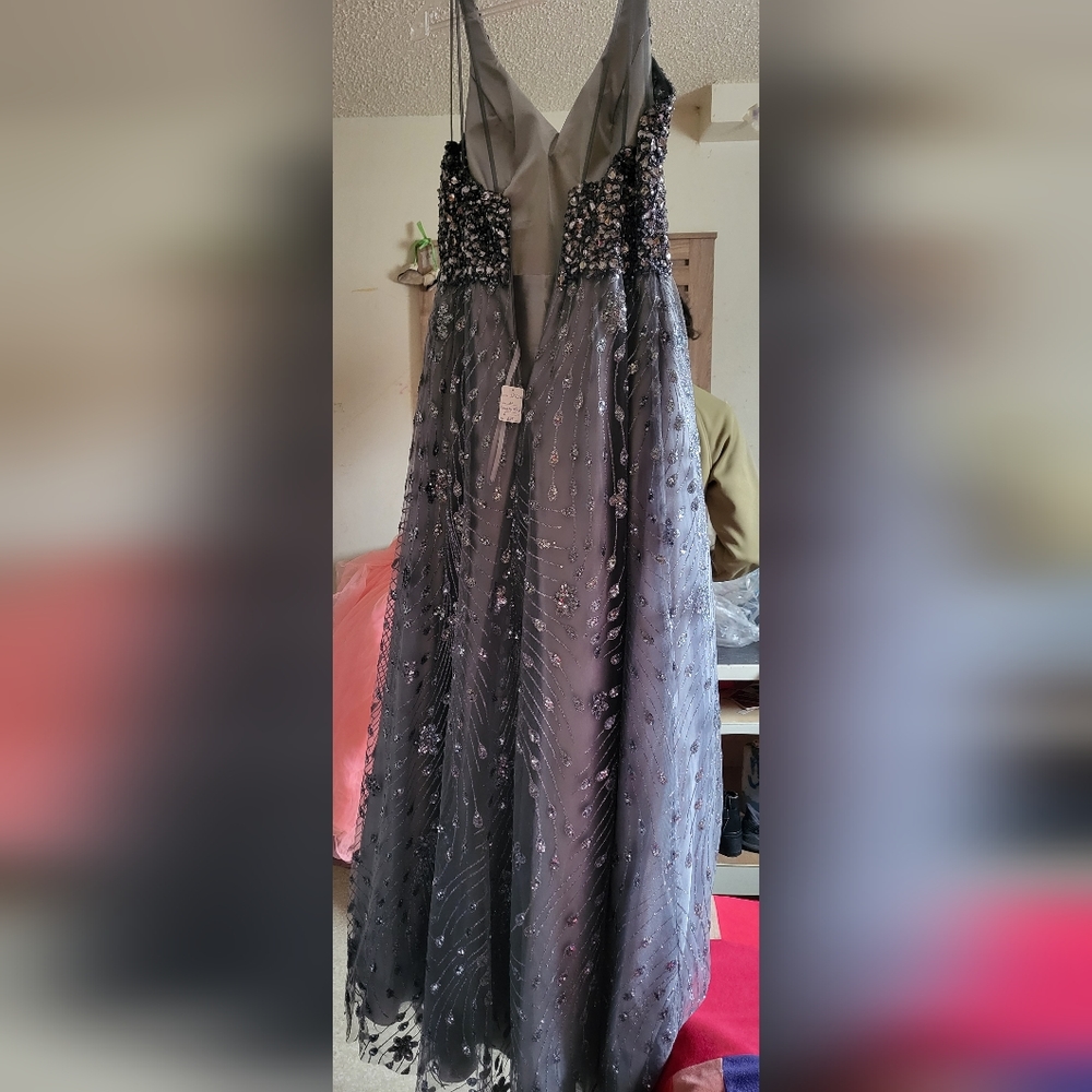 Smokey Blue Graduation Dress
